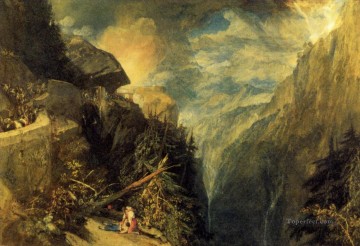  Turner Pintura al %C3%B3leo - La batalla de Fort Rock Val dAoste Piamonte paisaje Turner